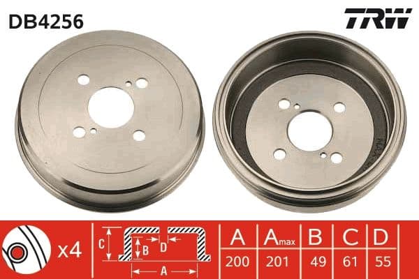 Bremžu trumulis TRW DB4256 1