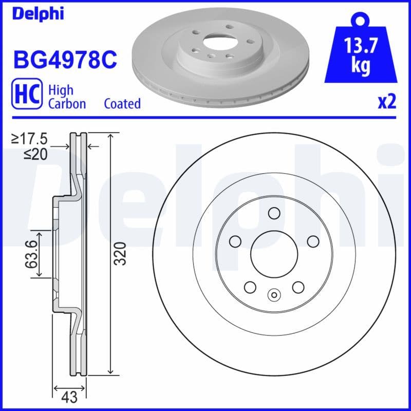 Bremžu diski DELPHI BG4978C 1