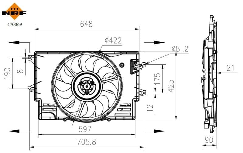 Ventilators, Motora dzesēšanas sistēma NRF 470069 1