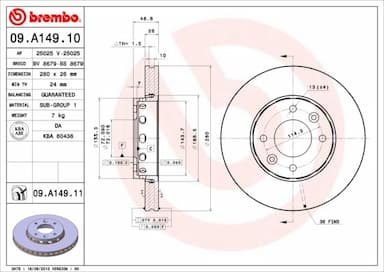 Bremžu diski BREMBO 09.A149.11 1