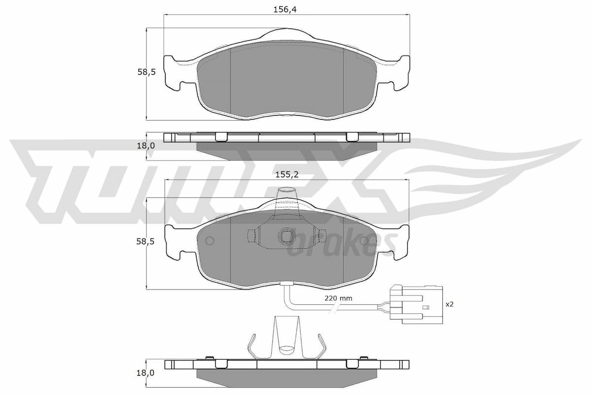 Bremžu uzliku kompl., Disku bremzes TOMEX Brakes TX 11-191 1