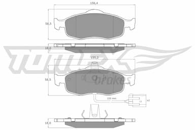 Bremžu uzliku kompl., Disku bremzes TOMEX Brakes TX 11-191 1