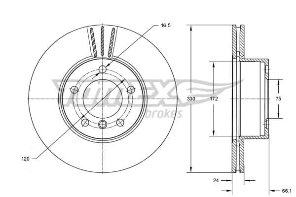 Bremžu diski TOMEX Brakes TX 73-97 1