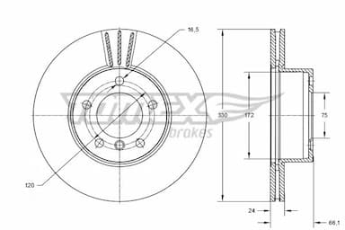 Bremžu diski TOMEX Brakes TX 73-97 1