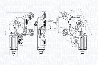 Stikla tīrītāju motors MAGNETI MARELLI 064073000010 1