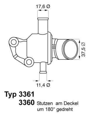 Termostats, Dzesēšanas šķidrums BorgWarner (Wahler) 3360.87D 1