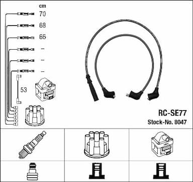 Augstsprieguma vadu komplekts NGK 8047 1