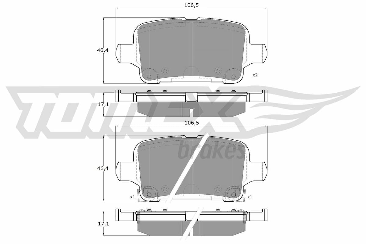 Bremžu uzliku kompl., Disku bremzes TOMEX Brakes TX 17-88 1