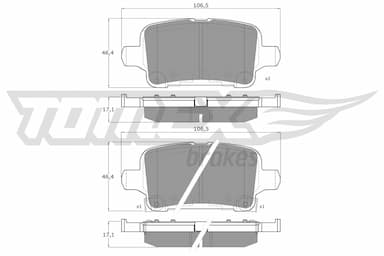 Bremžu uzliku kompl., Disku bremzes TOMEX Brakes TX 17-88 1