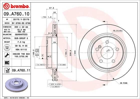 Bremžu diski BREMBO 09.A760.11 1