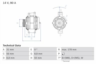 Ģenerators BOSCH 0 986 041 530 1