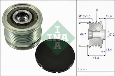 Ģeneratora brīvgaitas mehānisms INA 535 0168 10 1