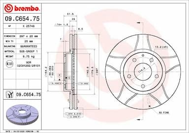 Bremžu diski BREMBO 09.C654.75 1