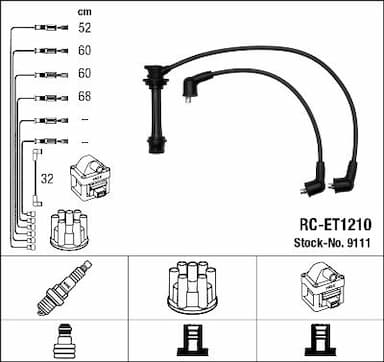 Augstsprieguma vadu komplekts NGK 9111 1
