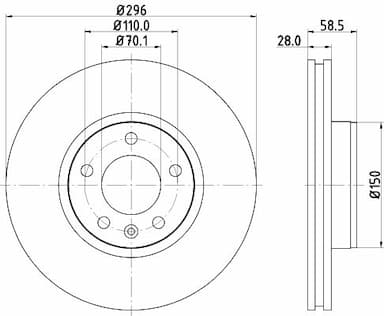 Bremžu diski HELLA 8DD 355 127-091 4