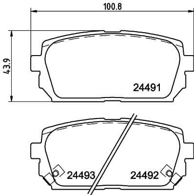 Bremžu uzliku kompl., Disku bremzes HELLA 8DB 355 012-971 1