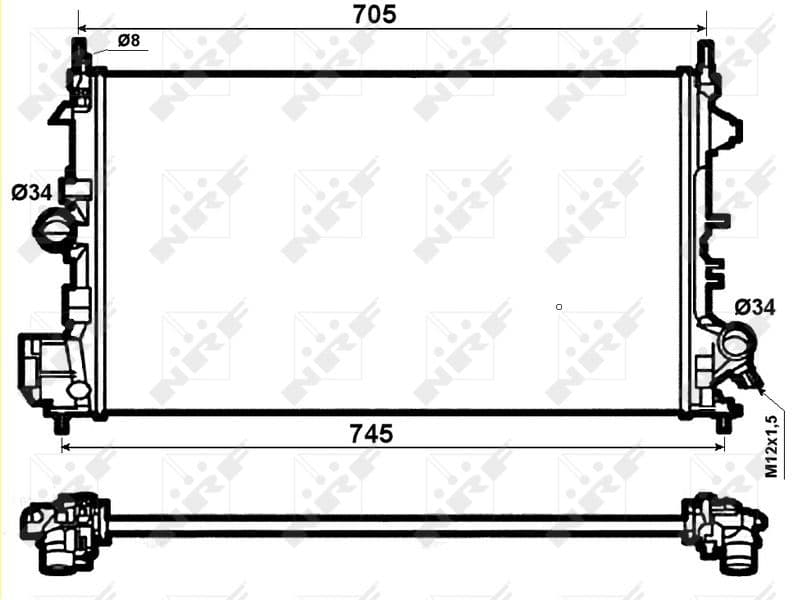 Radiators, Motora dzesēšanas sistēma NRF 53074 1