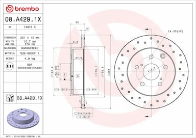 Bremžu diski BREMBO 08.A429.1X 1