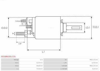 Ievilcējrelejs, Starteris AS-PL SS1080(DELCO) 4