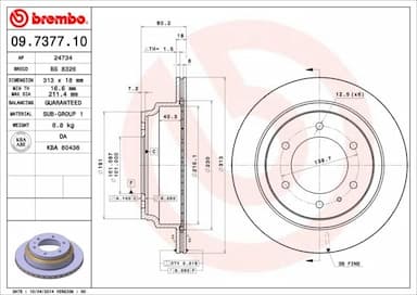 Bremžu diski BREMBO 09.7377.10 1