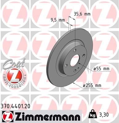 Bremžu diski ZIMMERMANN 370.4401.20 1