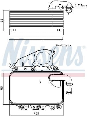 Eļļas radiators, Motoreļļa NISSENS 91100 7