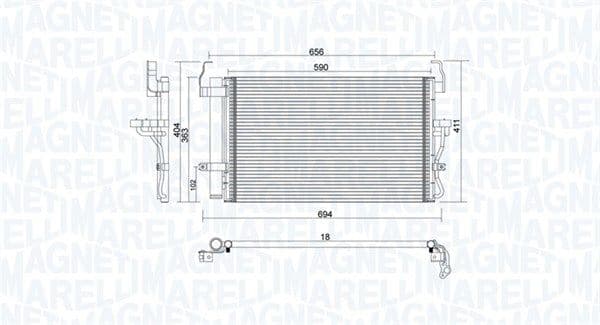 Kondensators, Gaisa kond. sistēma MAGNETI MARELLI 350203894000 1