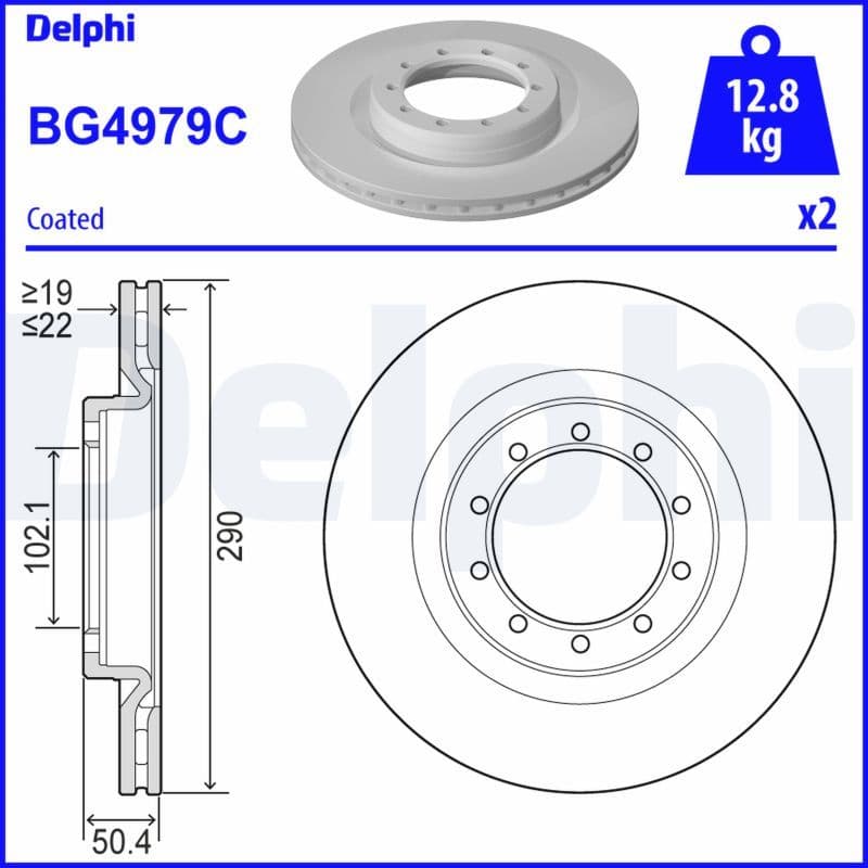 Bremžu diski DELPHI BG4979C 1