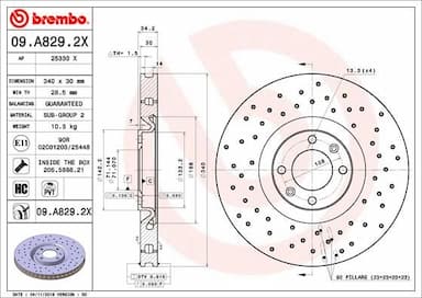 Bremžu diski BREMBO 09.A829.2X 1