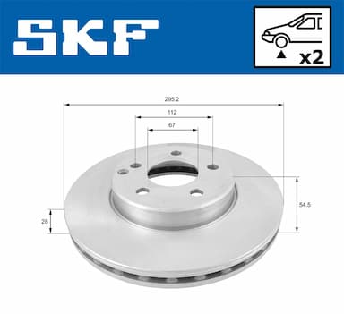 Bremžu diski SKF VKBD 80081 V2 2