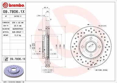 Bremžu diski BREMBO 09.7806.1X 1