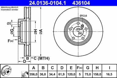 Bremžu diski ATE 24.0136-0104.1 1