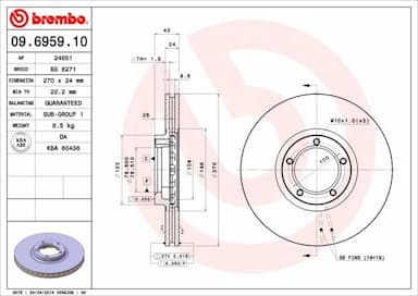 Bremžu diski BREMBO 09.6959.10 1