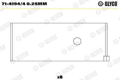 Klaņa gultnis GLYCO 71-4194/4 0.25mm 1