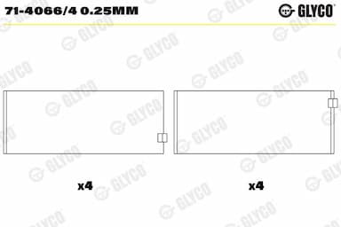 Klaņa gultnis GLYCO 71-4066/4 0.25mm 1
