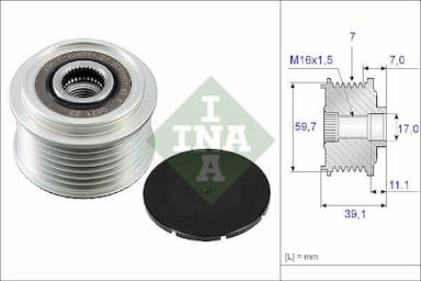 Ģeneratora brīvgaitas mehānisms INA 535 0053 10 1