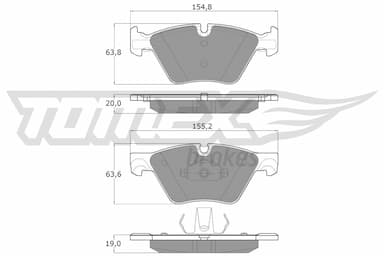 Bremžu uzliku kompl., Disku bremzes TOMEX Brakes TX 17-33 1