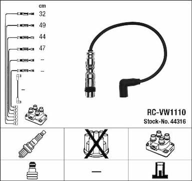 Augstsprieguma vadu komplekts NGK 44316 1