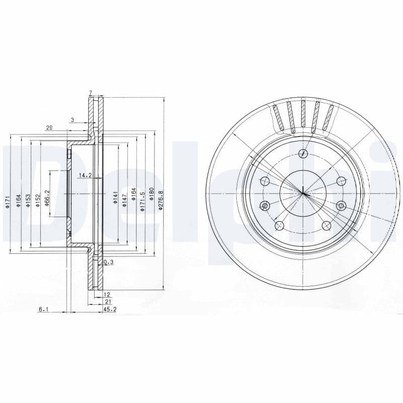 Bremžu diski DELPHI BG3702C 1