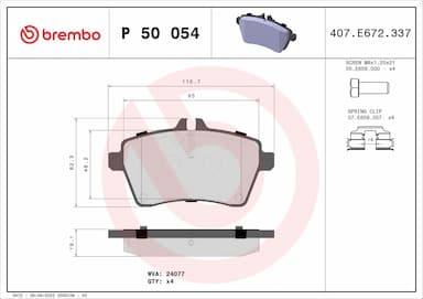 Bremžu uzliku kompl., Disku bremzes BREMBO P 50 054 1