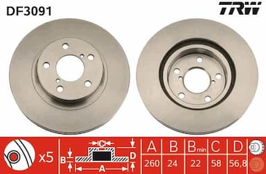 Bremžu diski TRW DF3091 1