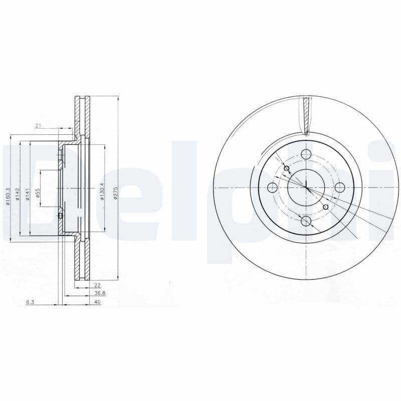 Bremžu diski DELPHI BG4054 1