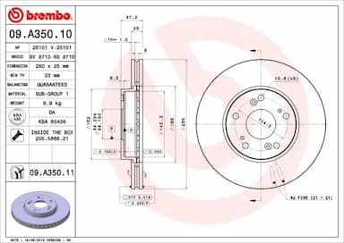 Bremžu diski BREMBO 09.A350.11 1