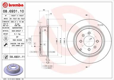 Bremžu diski BREMBO 08.6931.11 1