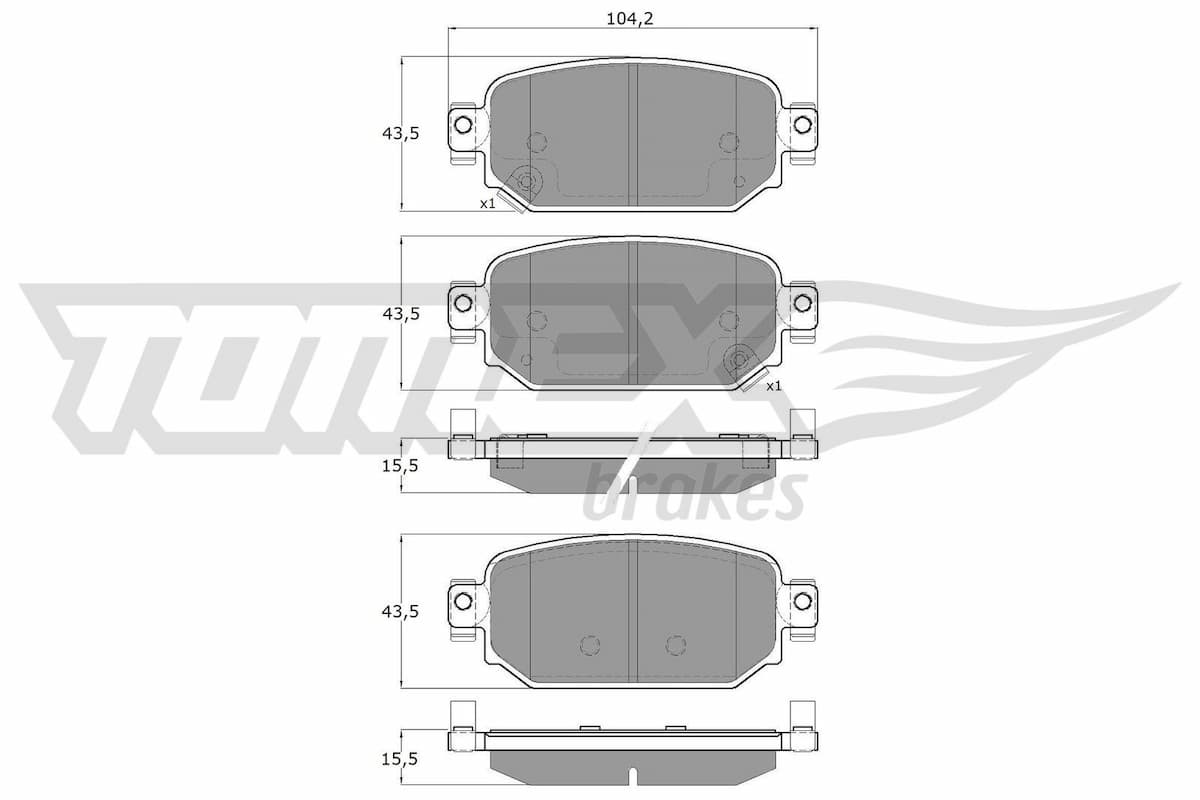 Bremžu uzliku kompl., Disku bremzes TOMEX Brakes TX 18-69 1