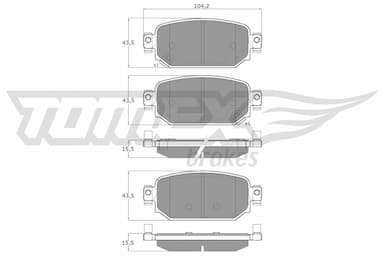 Bremžu uzliku kompl., Disku bremzes TOMEX Brakes TX 18-69 1