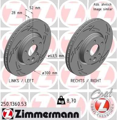 Bremžu diski ZIMMERMANN 250.1360.53 1