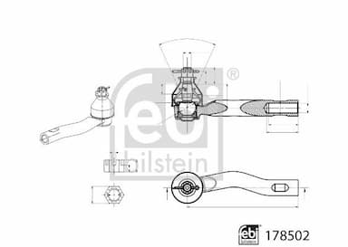 Stūres šķērsstiepņa uzgalis FEBI BILSTEIN 178502 2