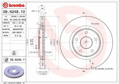 Bremžu diski BREMBO 09.N248.11 1