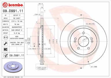 Bremžu diski BREMBO 09.D991.11 1